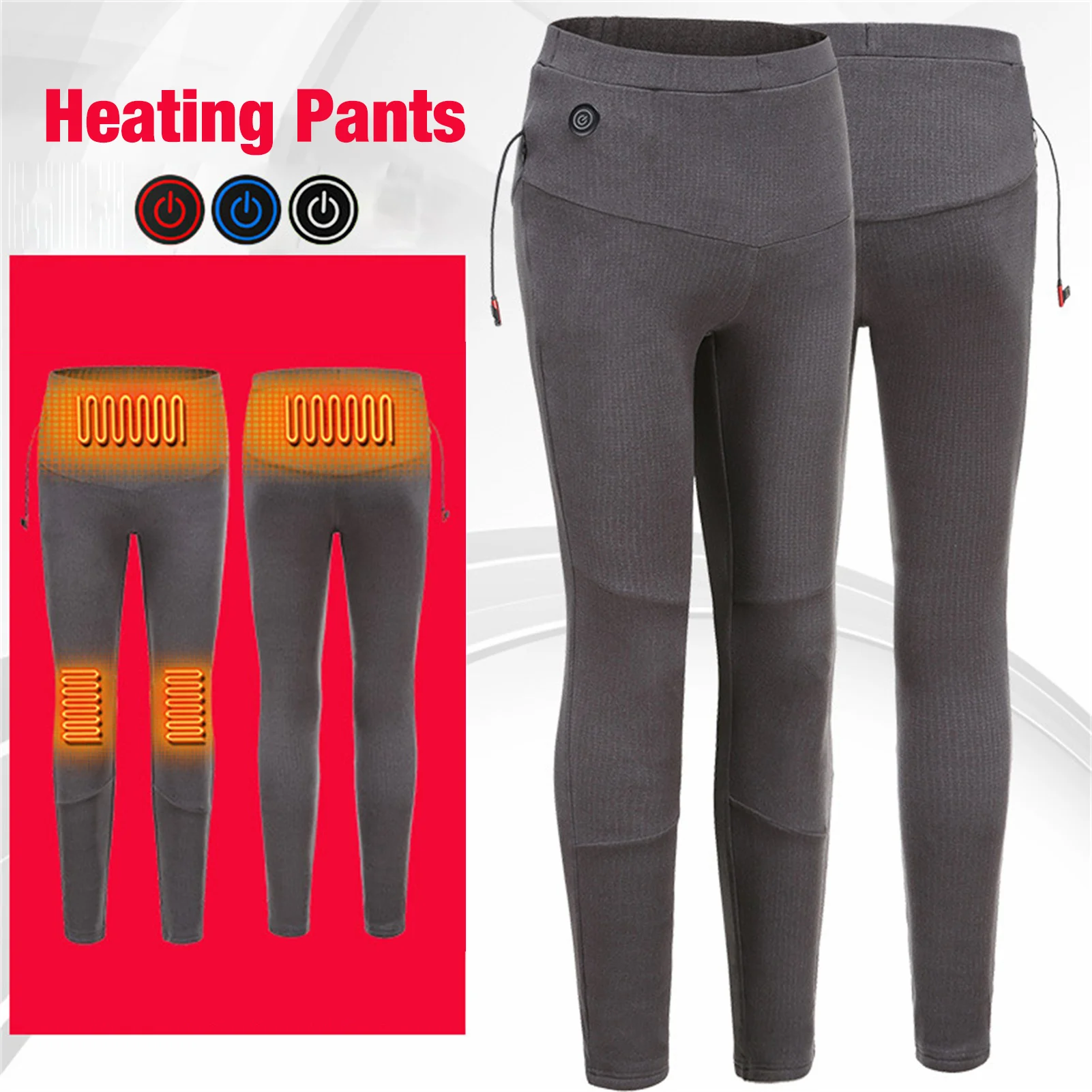 USB Heated Pants 4 Heating Areas 3 Temperature Levels Comfortable Heating Pants For Indoor Skiing Fishing Traveling Camping