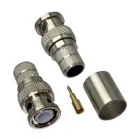 10 Uds conector BNC macho engarzado para RG8 LMR400 RG213 RG165 RG393 COAXIAL