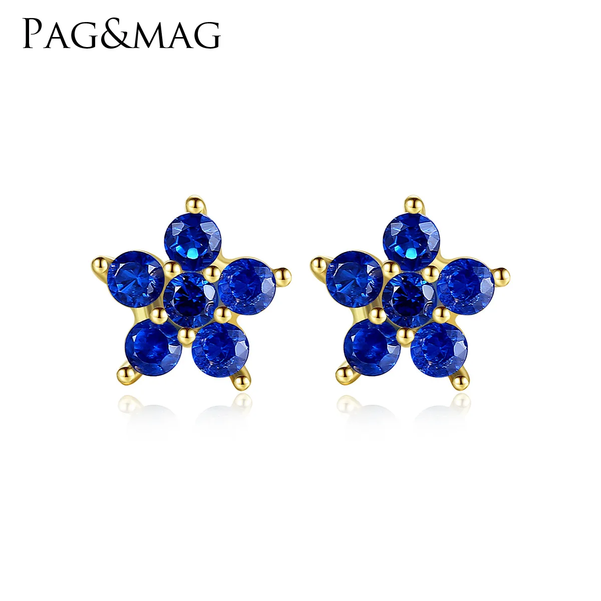 

PAG&MAG 14K yellow gold jewelry fashion new five-pointed star ladies earrings