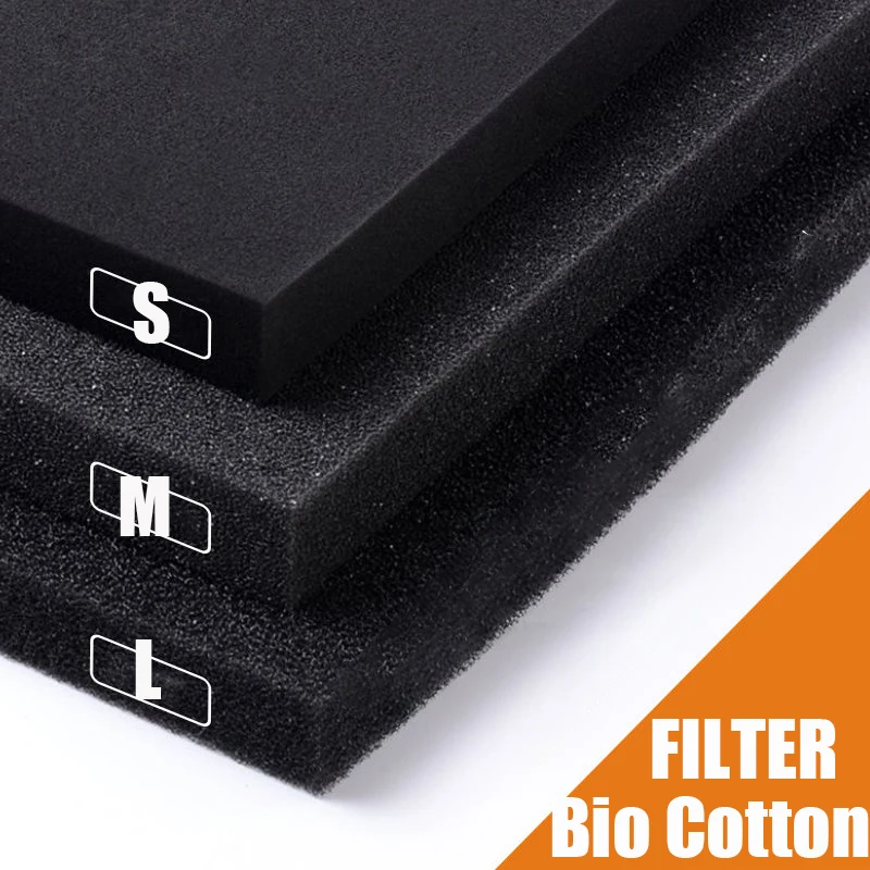 50x50cm Black Filtration Foam S/M/L Biochemical Cotton Filter Aquarium Fish Tank Pond Foam Sponge Filter Long Use Time