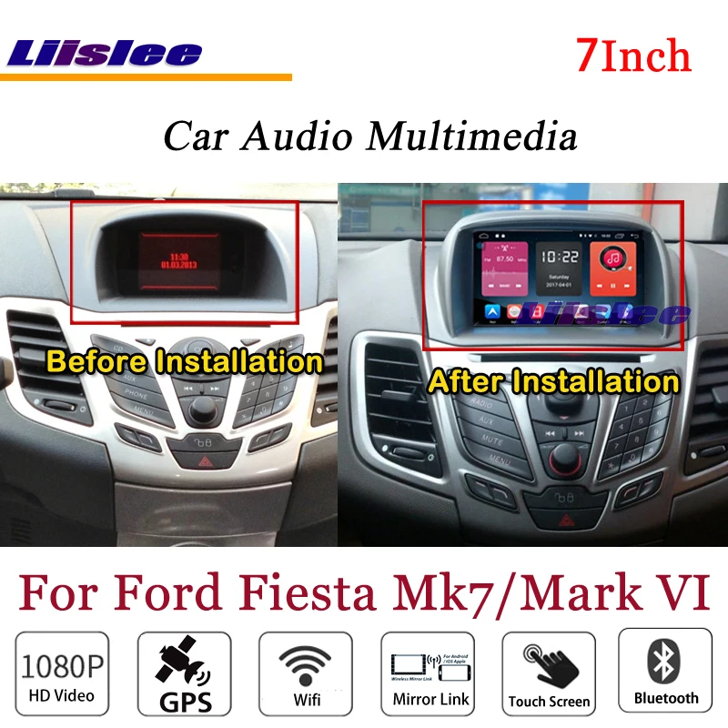 

For Ford Fiesta Mark VI/UK MK7 2008-2019 Stereo Android Radio DVD Player Wifi GPS Navigation 1080P System Original NAVI Design