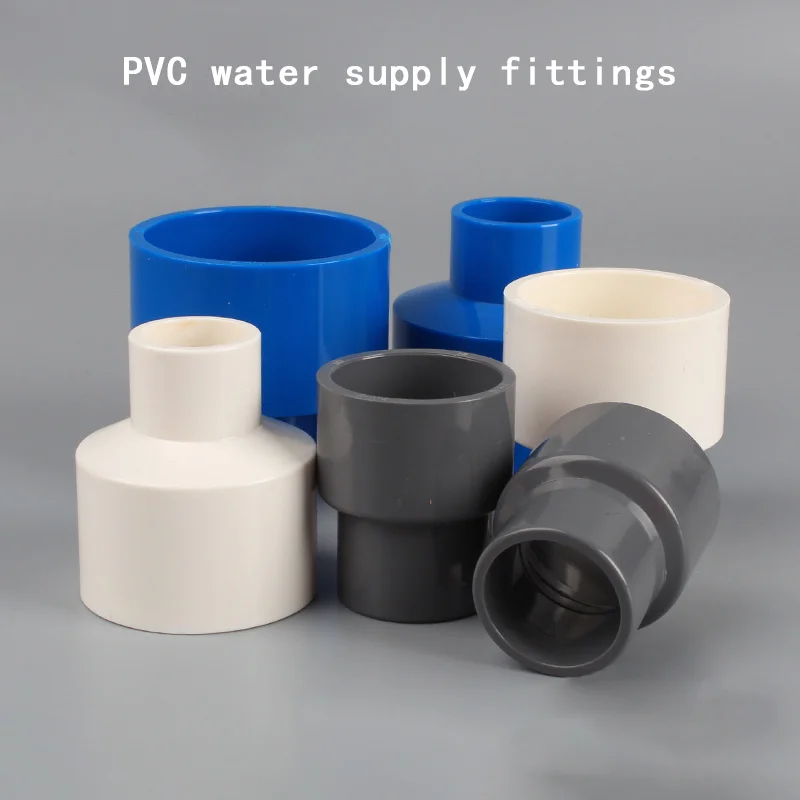 Reducer Joint PVC Water Supply Fittings Fitting Reducing Straight Connectors Garden Water Pipe Connector PVC Pipe Fittings 1 Pcs