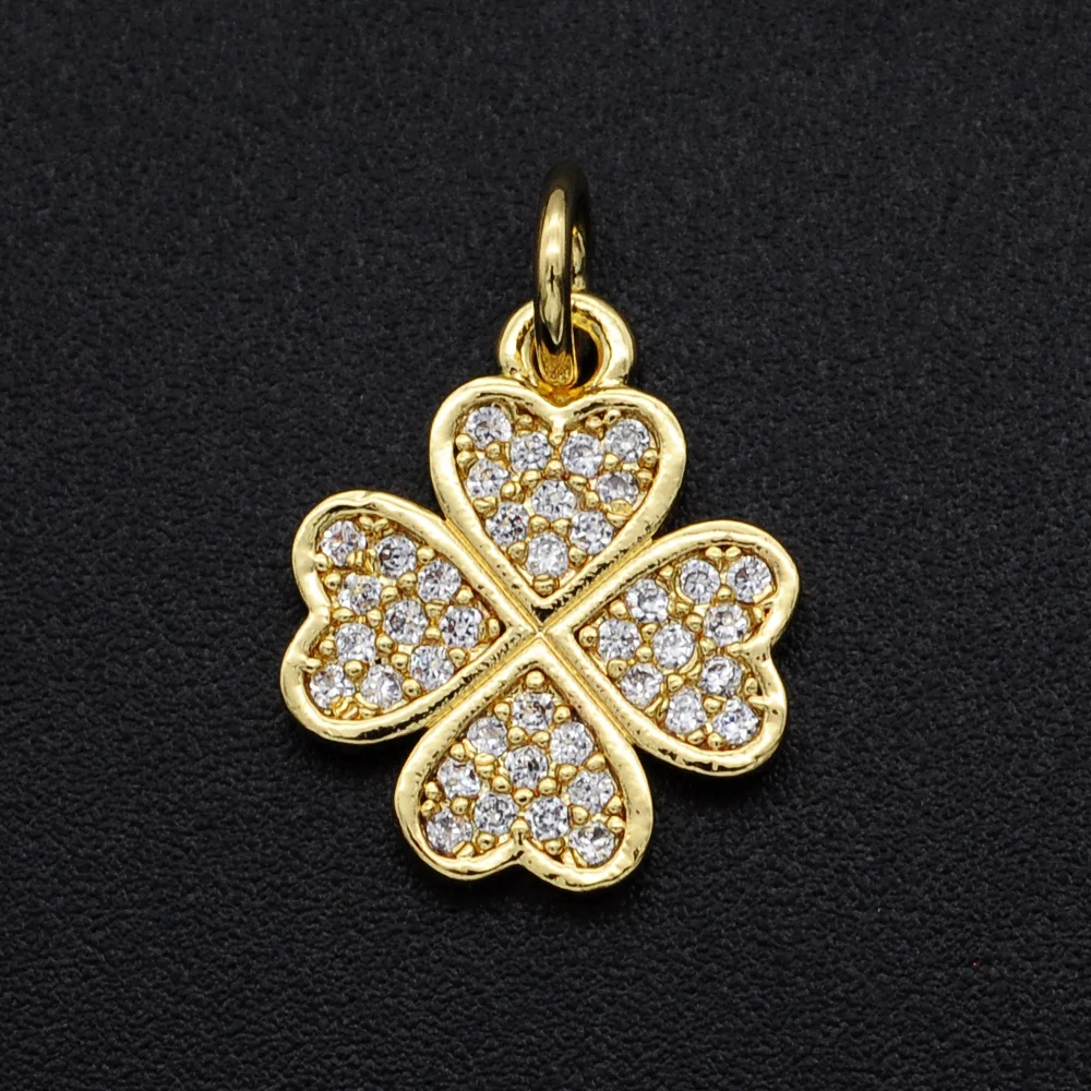 11x14mm CZ Zircon DIY Jewelry Flower Charm Pendant Wholesale Fashion Jewellery Pendants Jewellwery Finding Supplies