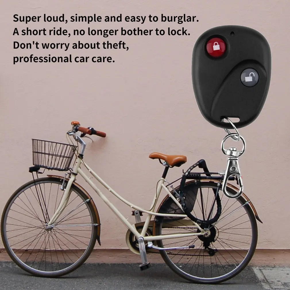 Alarme anti-roubo de controle remoto sem fio da bicicleta, sensor de vibração de choque