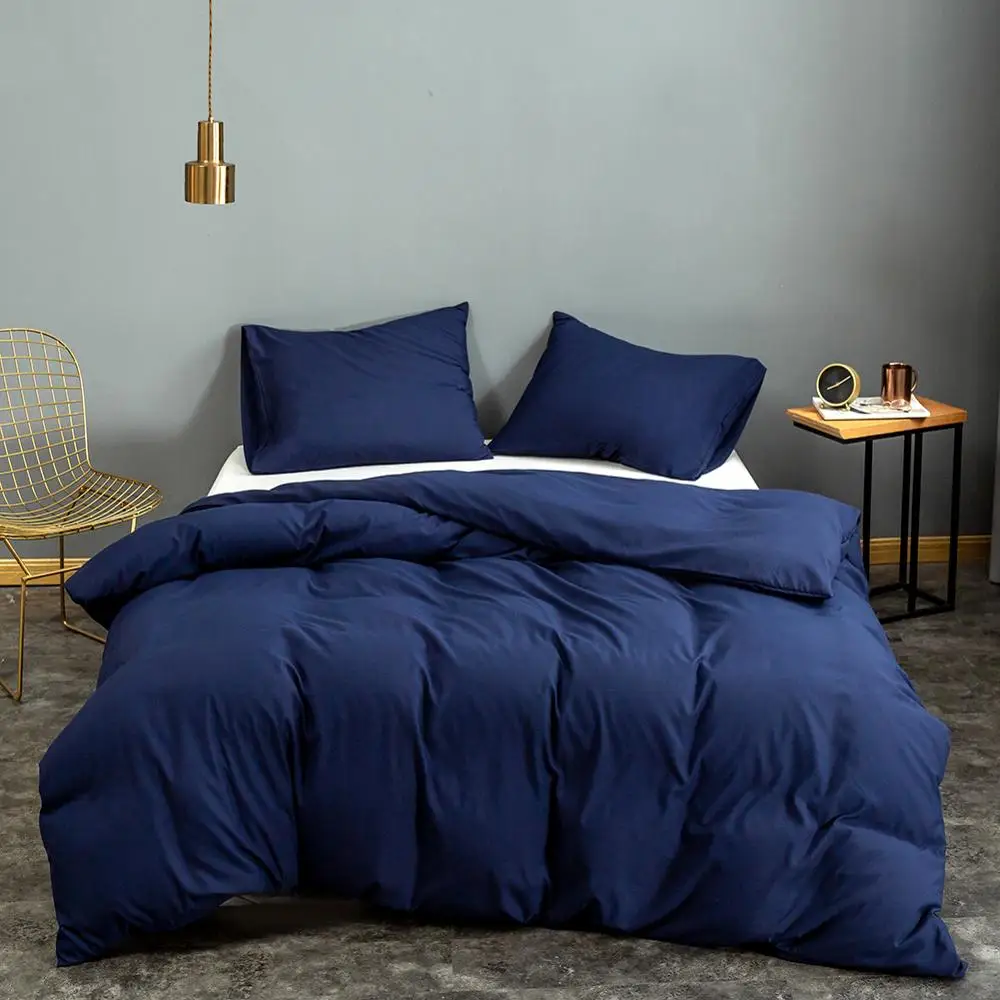 Bonenjoy 1 pc Duvet Cover Blue Solid Color Microfiber housse de couette Single/Queen/King dekbedovertrek 200x220 (no pillowcase)