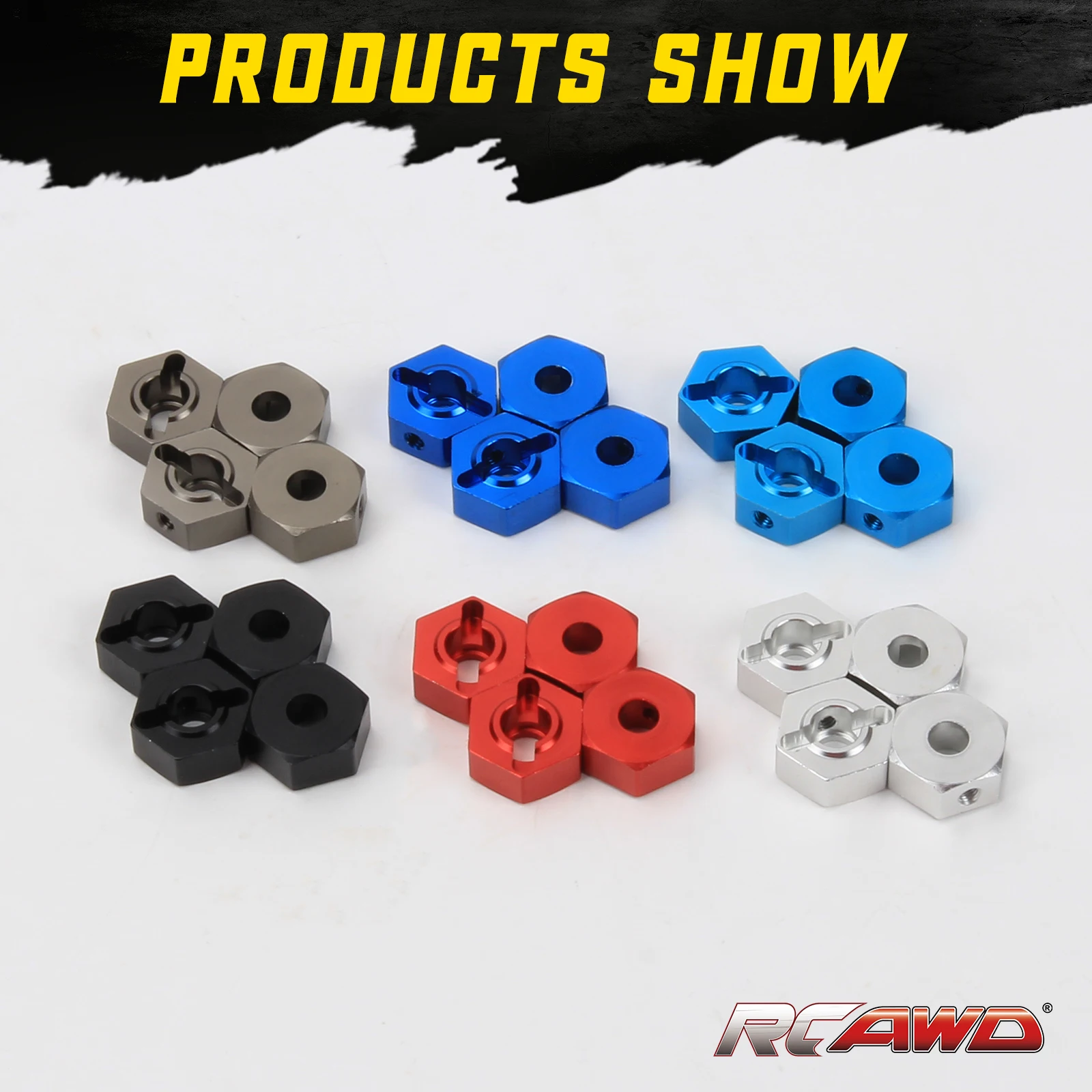 Alloy 14mm wheel hex hub adapter/M4 serrated lock nut for 1/10 ARRMA 3s&Mega550 Vorteks Senton Granite Big Rock part