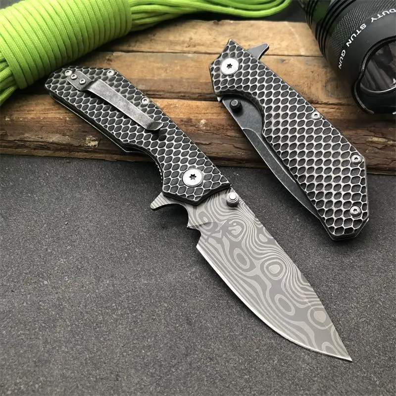 

Very Sharp Small Folding Knife Corrosion Pocket Knife Large Stiletto Tactical Hunting Knife steel Handle