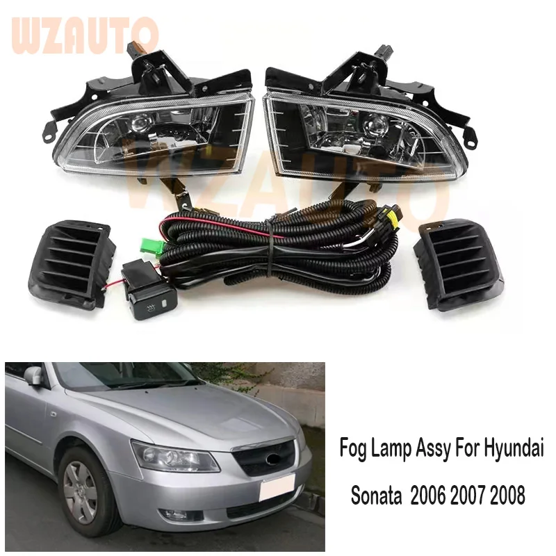 Front Bumper DRL Daytime Running Fog Lamp Fog Light Assembly With Wiring Harness Switch Kit For Hyundai Sonata 2005 2006 2007 08