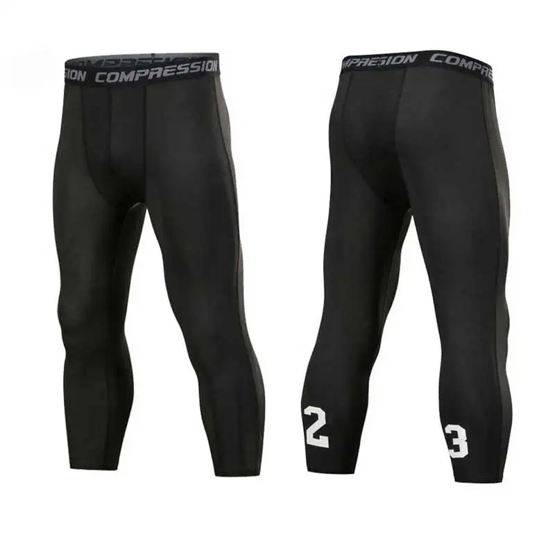 Men Student Basketball Sets Sport Gym QUICK-DRY Workout Board Shorts + Tights For Male Soccer Exercise Hiking Running Fitness