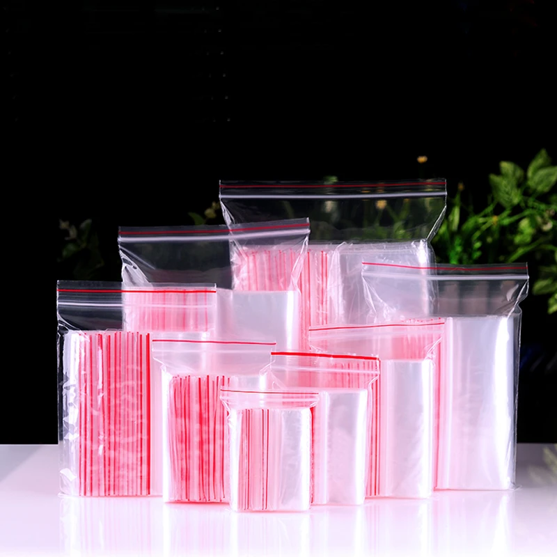 Transparent Pe Ziplock Bag 6 Silk Thin Dustproof Multi-Purpose Bag Loose Bead Storage Bag Tea Storage Bag 100Pcs/lot