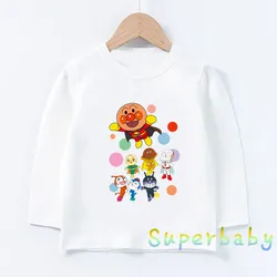 Children Anpanman and Baikinman Print T shirt Baby Boys Girls Cartoon Funny Tops Kids Long Sleeve T-shirt,LKP5254