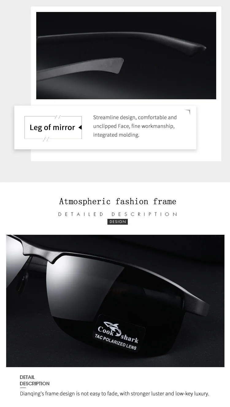 Kochen Shark Sonnenbrille männer Spezielle Gläser für Fahren Tag und Nacht Farbe Ändern Sonnenbrille Polarisierte Fahrer Fahren Spiegel – Detail 7