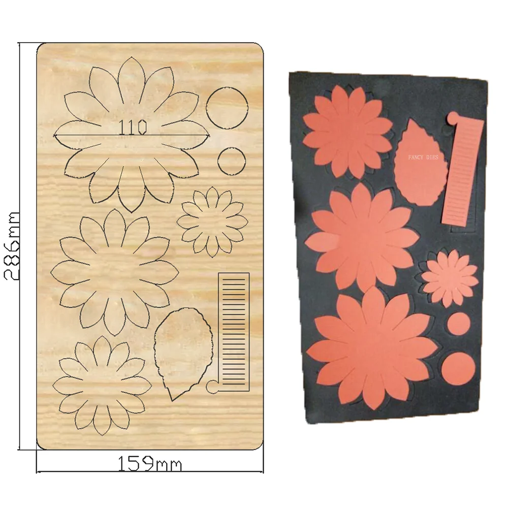 

2021 NEW Wooden Cutting Dies Sunflower Cut Die Mold Flower Leaves Scrapbook Paper Craft Knife Mould