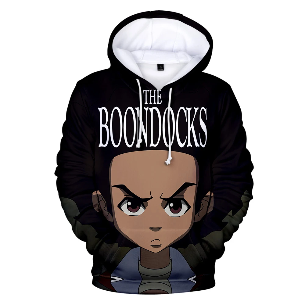 Boondocks 남녀공용 긴 소매 스웻셔츠, 캐주얼 하라주쿠 스트리트웨어, 오버사이즈 의류, 3D 후드