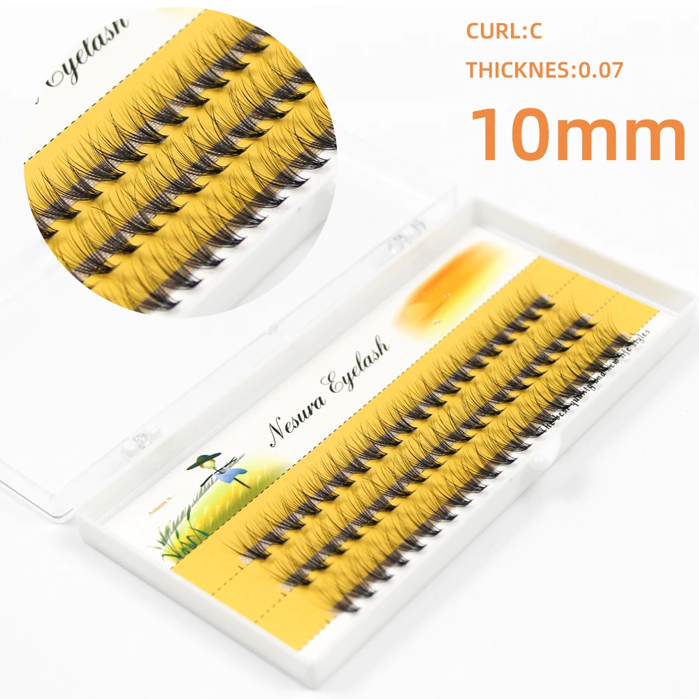 Grafting World 60 pcs Natural 3D Eyelash Extension Russian Volume Mink Eyelashes Individual 20D Cluster Lashes Makeup Cilia