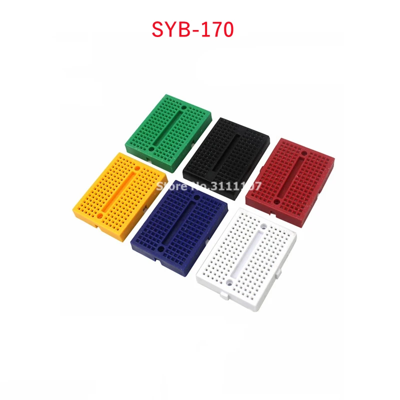 SYB-170 SYB170 Mini Solderless Prototype Breadboard 170 Tie-points PCB Test Board 35x47mm Color