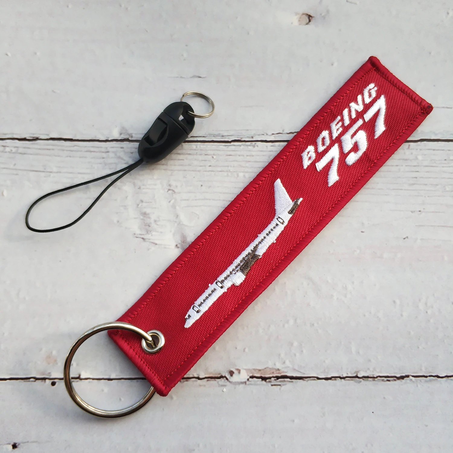1 Set Rood Boeing 757 Vliegtuig Armband Telefoon Strap Borduren Keys Id Card Gym Bandjes Usb Badge Houder Voor Aviator kerstcadeau