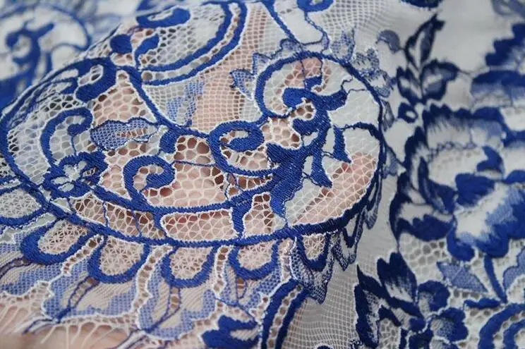 Blue And White Eyelash French Lace Girl Jacket Dress Sewing Accessory 3M/pc Charming