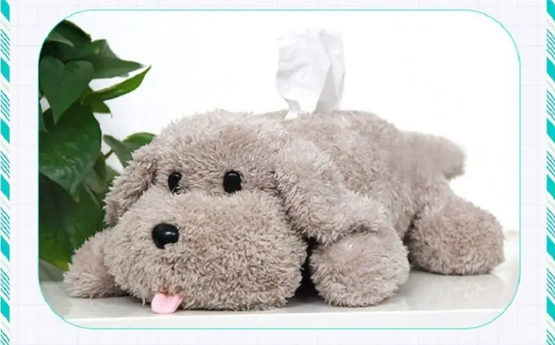 Creative Cartoon Dog Plush Tissue Box Home Office Paper Napkin Cover Holder Portable Anime YURI on ICE Victor Makkachin Poodle