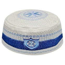 Gorros de oración musulmanes azules para hombres, diseño de moda, sombreros de Yarmulke islámicos de la india, accesorio de Kippah Moslim judía, sombreros