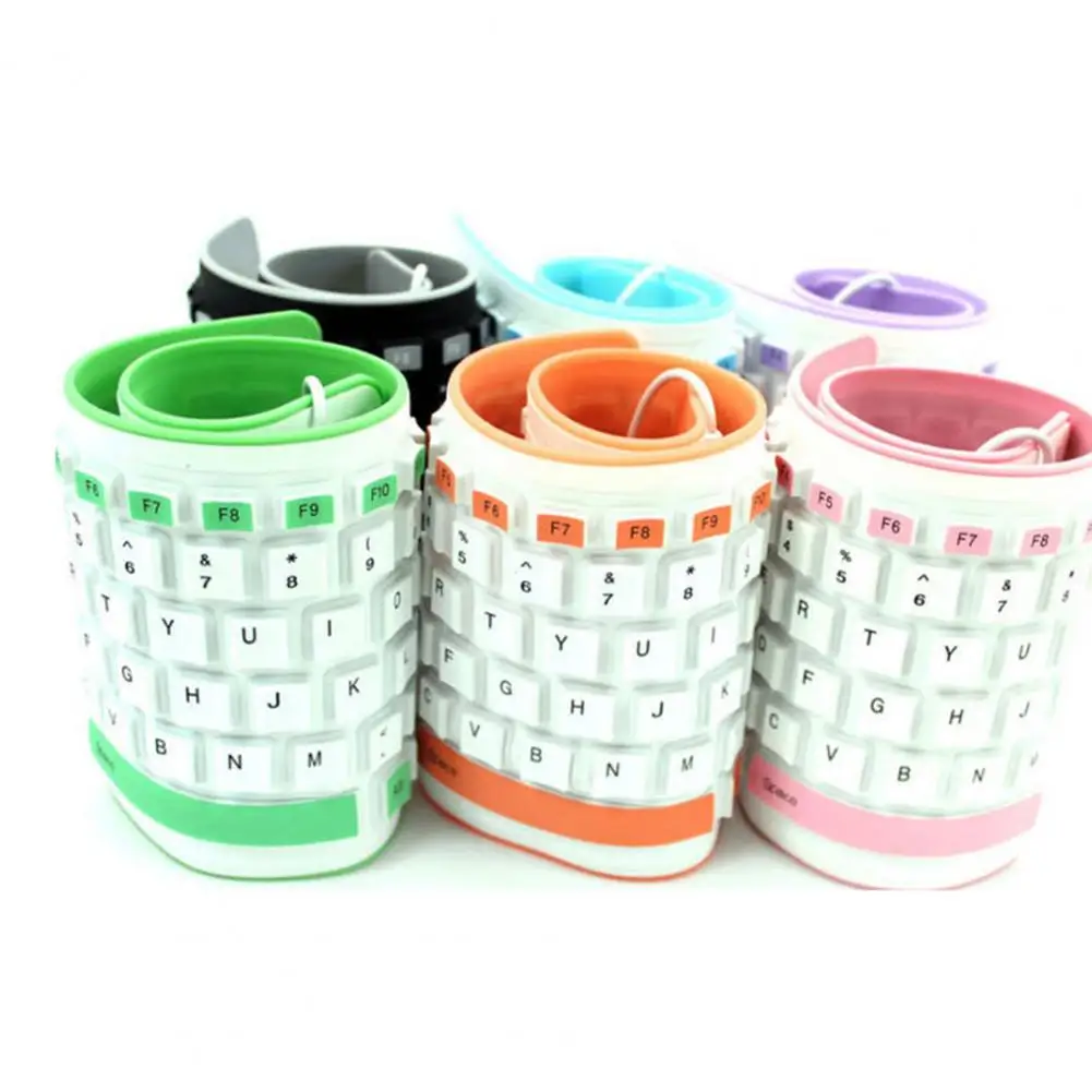 Portable Soft Waterproof Silicone Flexible Roll Up Silent Keyboard for Laptop