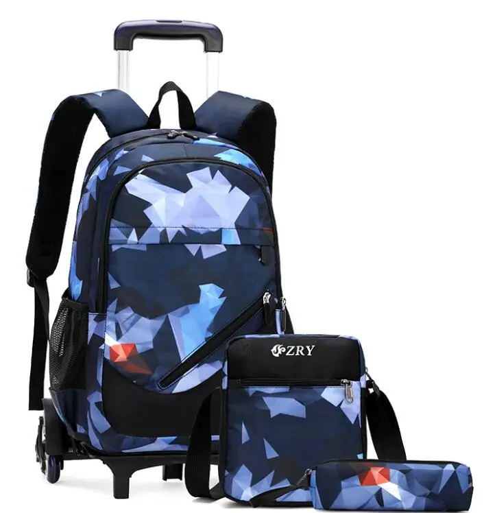 Trolley bag School backpack bag with wheels Student Rolling Book Bags wheeled Backpacks for boys Children School Bag On wheels