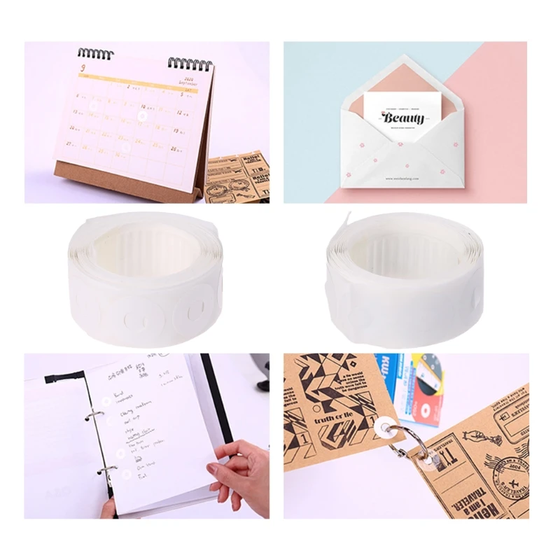 250 Pcs/Box Labels Self-Adhesive Hole Punch Protector Loose-Leaf Paper Hole Reinforcement Labels Round Stickers