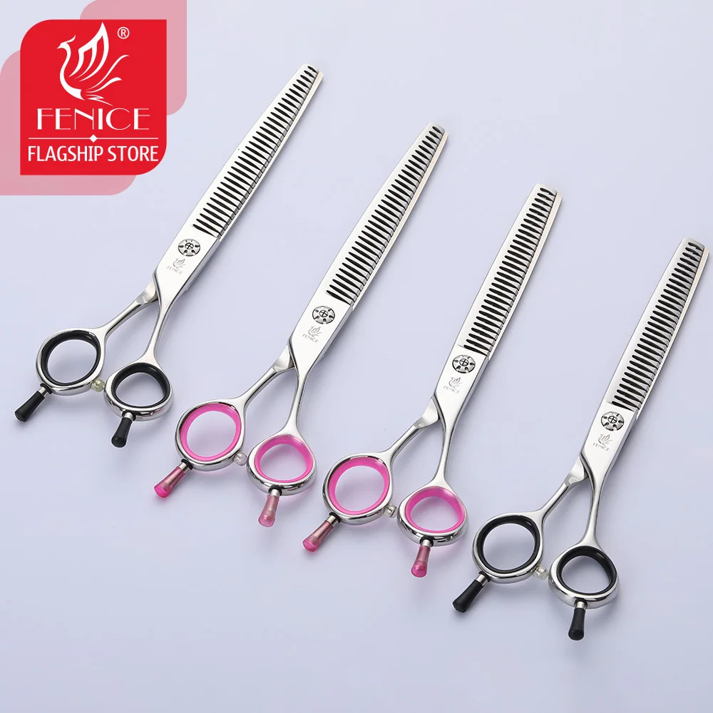 Fenice 6.75/7.0 inch Thinning Scissors Grooming Kit for Dog Professional Groomer Tool JP440C Thinning Rate About 70%