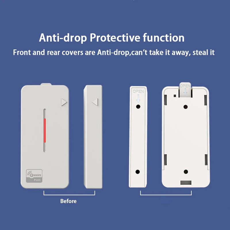 Z-wave Plus Door/Window Sensor Compatible Z wave Home Security System Ultra-low Power Consumption/Long Standby Time EU 868.4MHZ