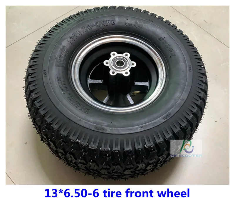 

13 inch 13inch 13X6.50-6 wide tyre double axle wheel can with disc brake phub-167DF