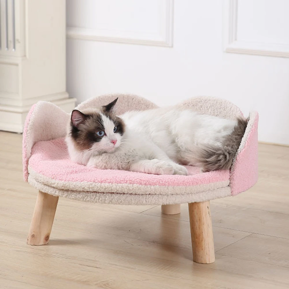 [S] Winter Warm Soft Comfortable Cat Nest Cute Velvet Kitten Cushion Puppy Cozy Sleeping Medium Dog Bed Stylish Supplies Pet Bed