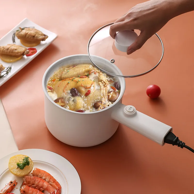 หม้อหุงข้าวอเนกประสงค์220V กระทะร้อนพร้อมหูจับเครื่องหม้ออาหารไฟฟ้าหม้อร้อนเส้นก๋วยเตี๋ยวหม้อหม้อหุงข้าวขนาดจิ๋ว