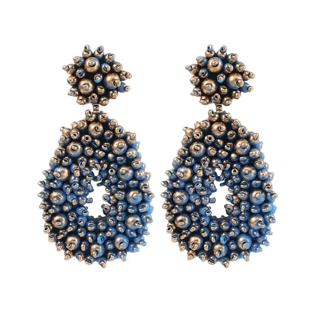 MANILAI Handmade Beads Drop Earrings For Women Boho Beaded Dangle Statement Earrings Jewelry Wholesale New