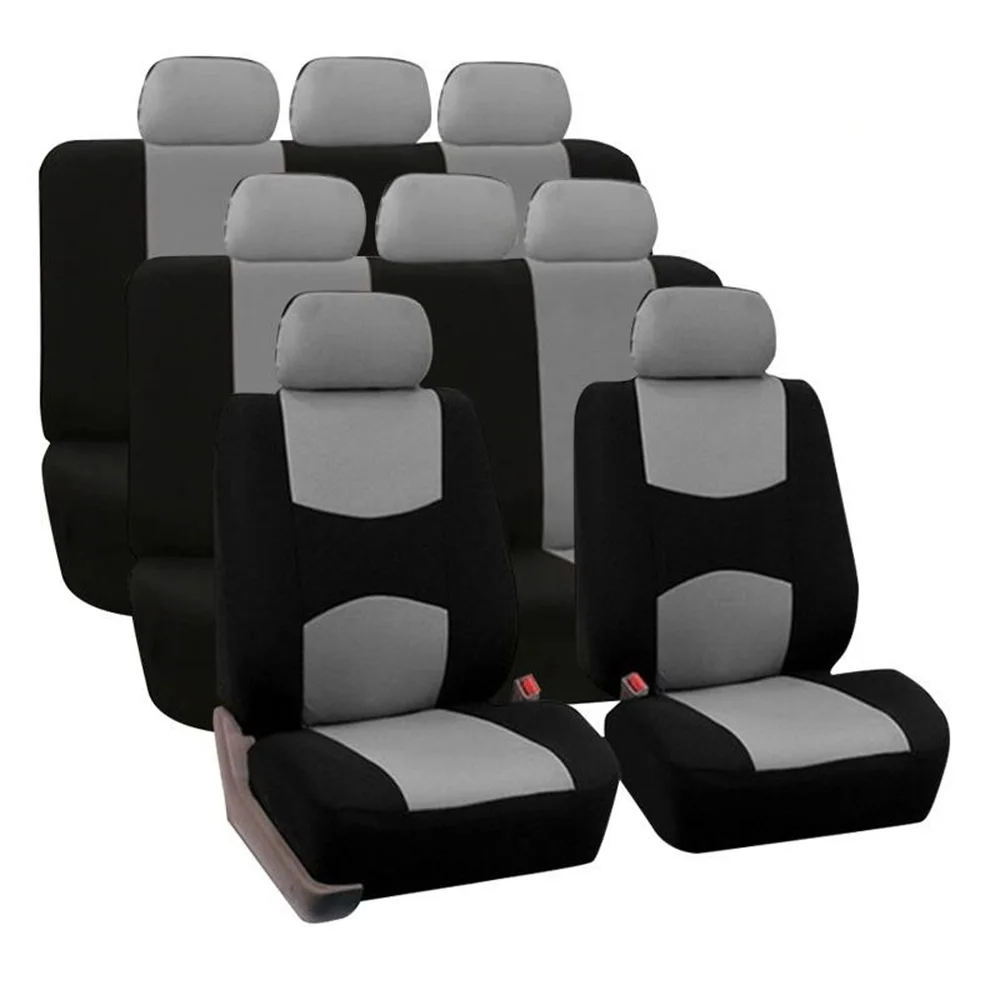 Universal 7 Colors 8 Seats CoverAuto Car Seat Covers Ployester Cushion Full Set Front Rear For Sedans Seat Cover AT MT