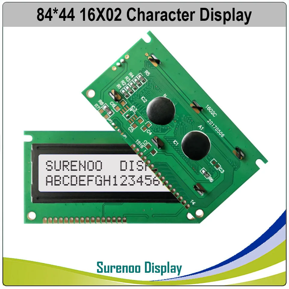 Surenoo PCB Size: 84*44MM 162 1602 16X2 Character Blue LCD Module Display Screen LCM Bulid-in SPLC780D wth Backlight