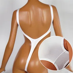 Strój kąpielowy na lato cienki t-krocza Backless Shapewear Bikini kostium kąpielowy Mercerizing wysokie cięcie trójkąt Onesie miś Sukumizu body