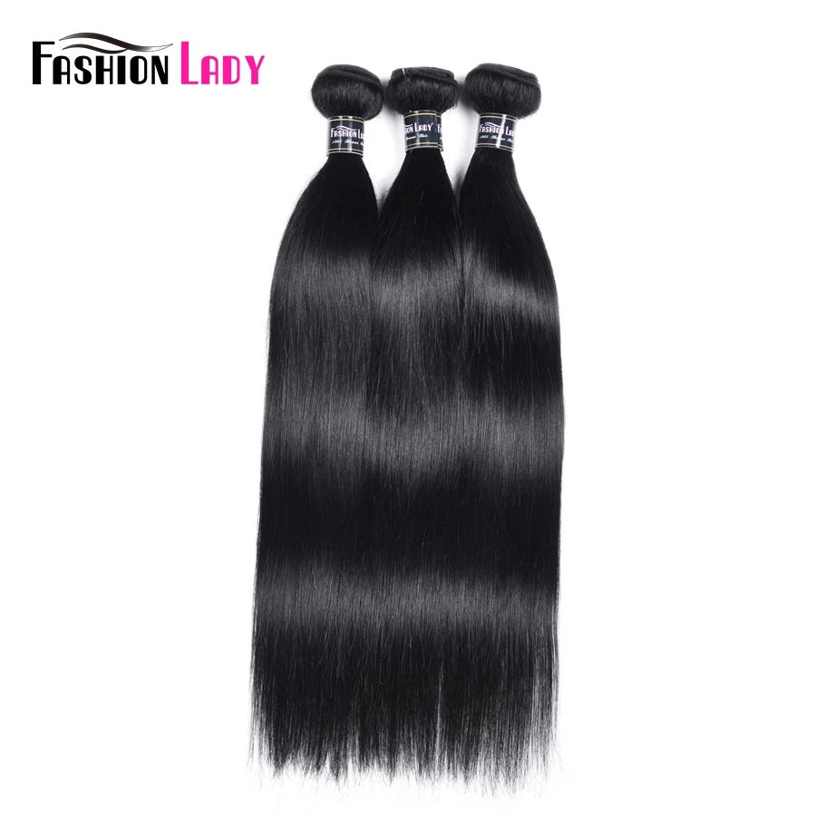 Bundel Rambut Manusia Jet Hitam dengan Penutup Paket Bundel Pra-warna Wanita Mode Lurus 3/4 Bundel dengan Penutup Non-remy