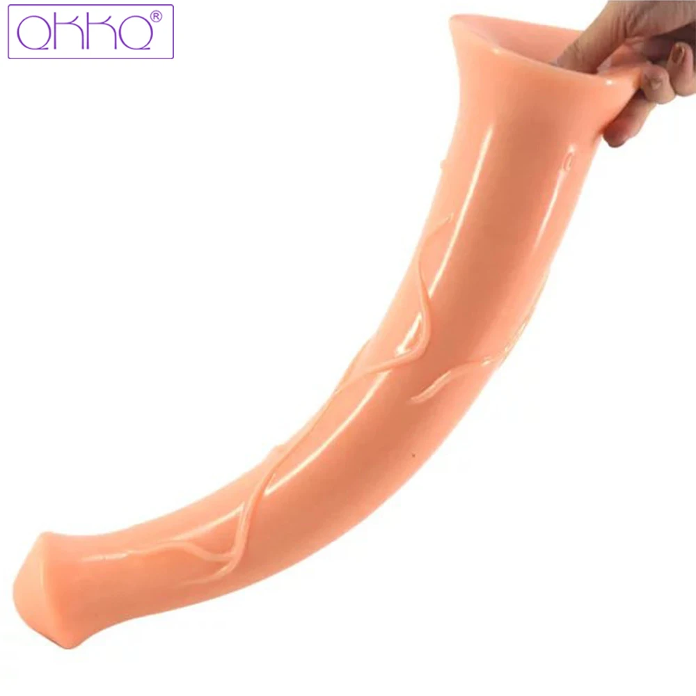 QKKQ Horse Dildo 17.2 Inch Long Dildo Giant Flesh Penis Big Dildo For Women Adult Animal Lesbian Vagina Anus Massage Sex Toys