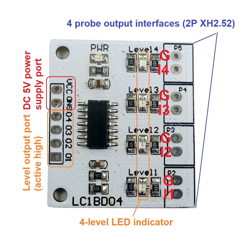 DC 5V 4 Digital Water Level Indicator Board Liquid Sensor Controller Module For Arduino UNO MEGA Fish Tank