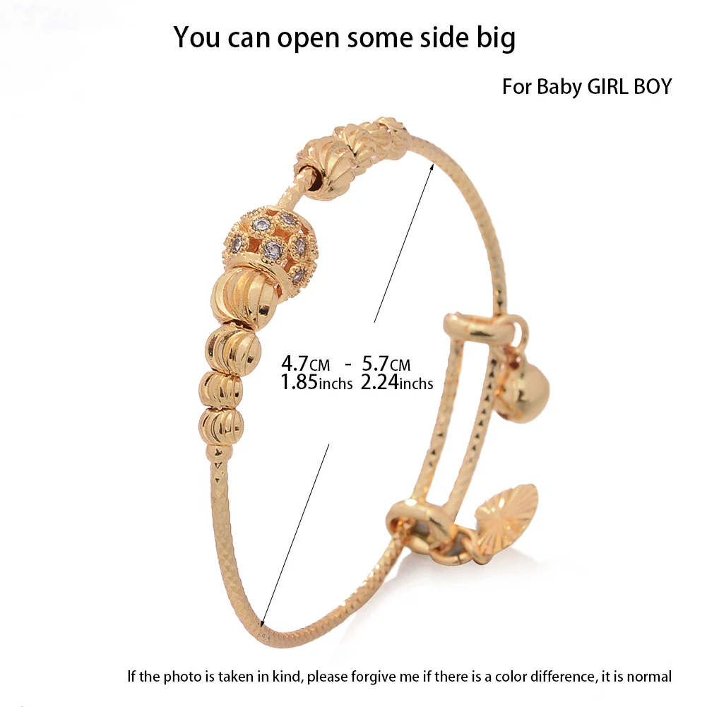 Girls' Gold Bead Bangles, Age 4-10 Years