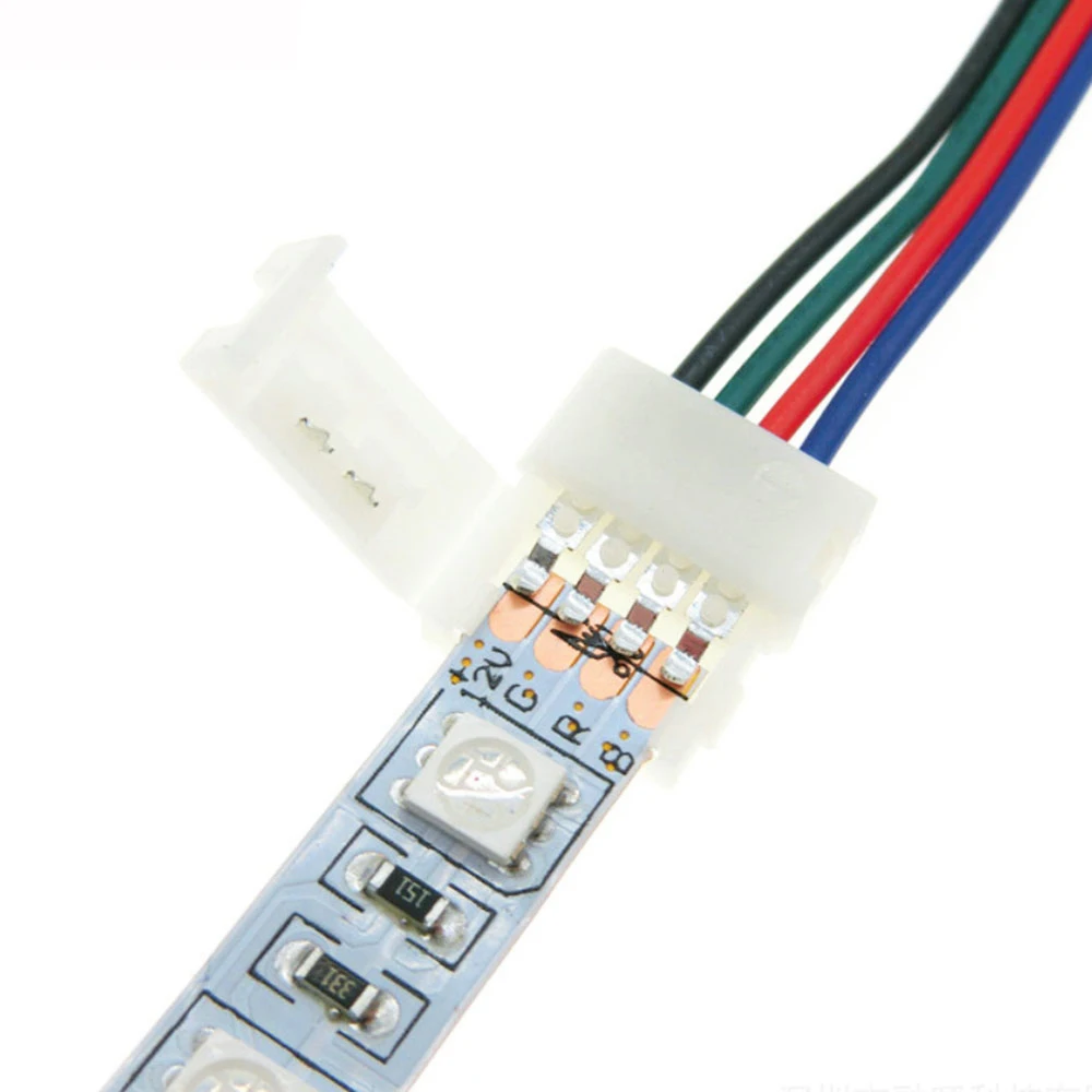 LED Connector Double Clip Connector Cable 2/3/4/5Pin For 3528 WS2811 WS2812 5050 RGB RGBW RGBWW LED Strip Light 5-50Pcs