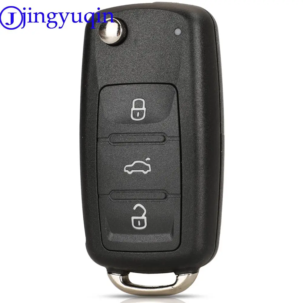 jingyuqin 2/3/4/5 Buttons Car Key Case Shell For VW/VOLKSWAGEN Caddy Eos Golf Jetta Beetle Polo Up Tiguan Touran Folding Fild