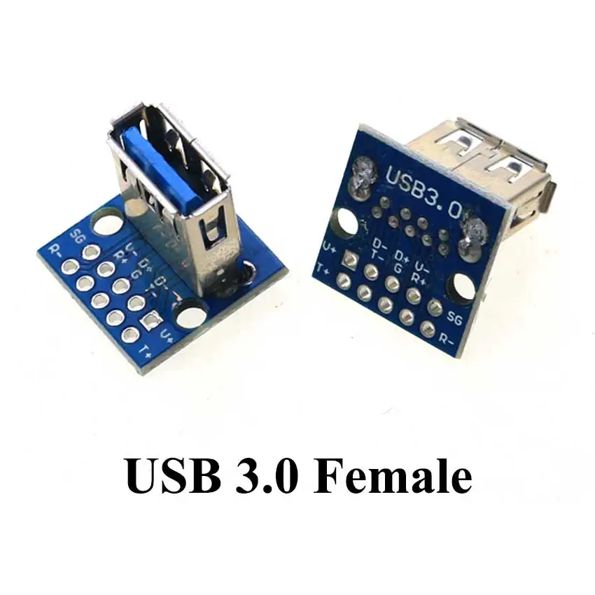 1piece Type A USB 2.0 3.0 Male Female Socket Charging Port Connector With Fixing Holes USB Head Vertical Welding Test Board