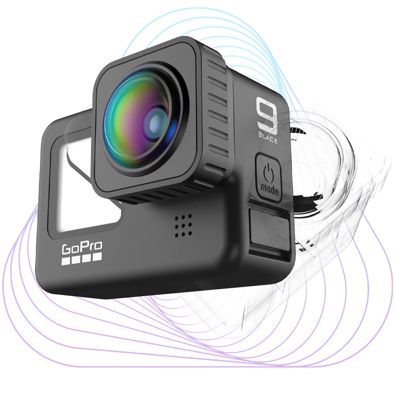 Para gopro hero 9 10 acessórios pretos lente máxima mod ultra-amplo ângulo de 155 graus lente 5m à prova dwaterproof água para go pro hero 9 10 preto