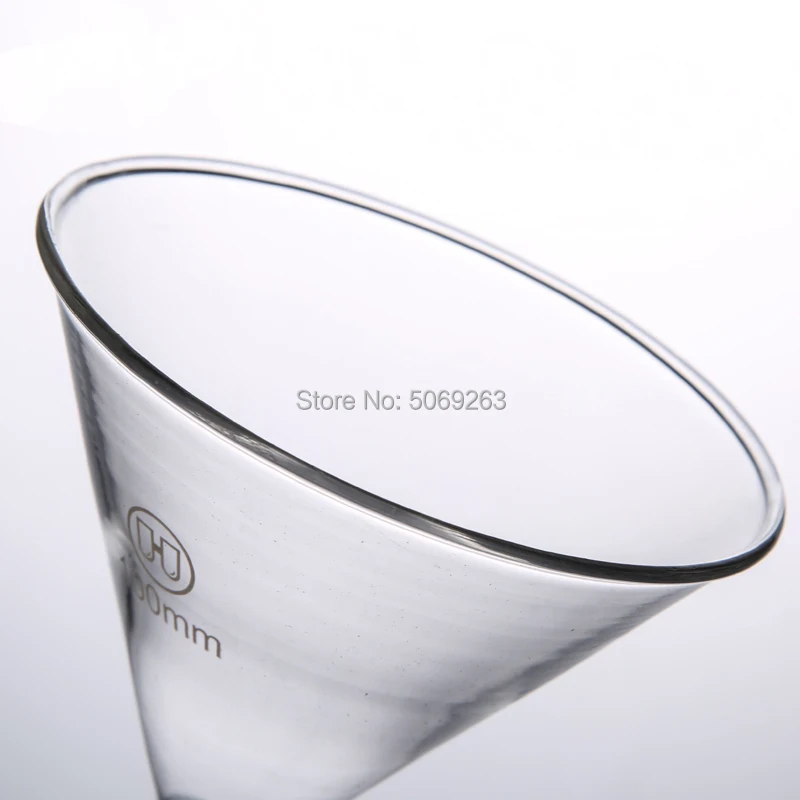 1Pc 90mm Lab Triangle Glass funnel Thicked Borosilicate Glass Funnel Laboratory Chemistry Educational Stationery