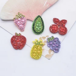 12Pcs Apple Grape Strawberry Pineapple Avocado Cherry Rhinestone Patches for DIY Clothes Hat Decor Headwear Hairband Accessories