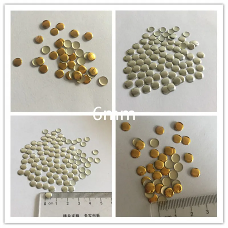 500pcs Hot Fix Rhinestuds Gold/Silver Round 6mm Metal Iron-on Studs Decorations Heat Transfer For Clothing Garment Accessories