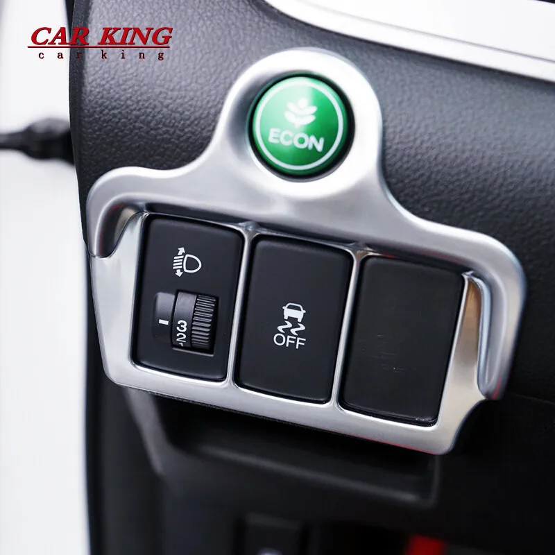 For Honda CRV CR-V 2012 2013 2014 2015 2016 ABS Chrome Matte Headlight Lamp Switch Control Cover Trim Auto Sticker Accessories