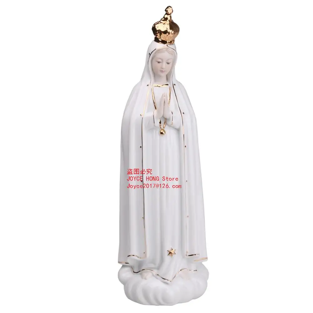 12inch Madonna Blessed Saint Virgin Mary Holy Figurine Our Lady Of Fatima Statue Religious Decoration Catholic Decor Ceramic