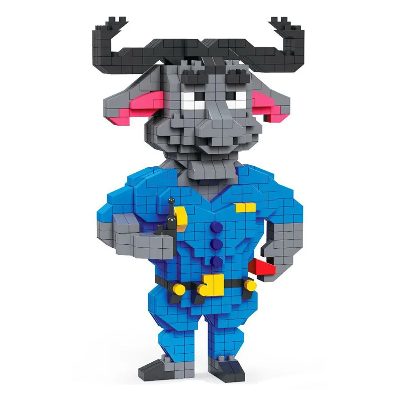 445 pz + Zootopia Mini blocchi Cartoon Flash Judy Hopps Nick Fox Chief Bogo Figures Disney Micro Building Bricks Toys For Children